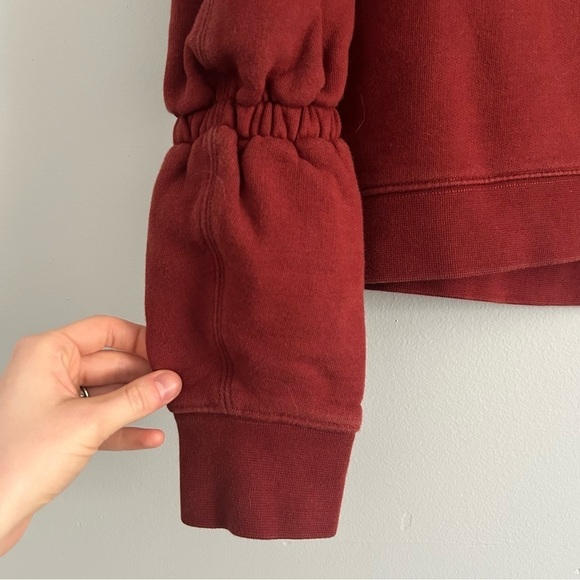 Tibi Cinched Sleeves Cropped Crewneck Sweatshirt - Picture 2 of 4